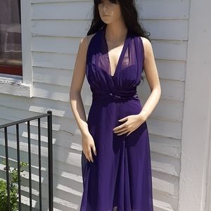 Chiffon and satin elegant occasion dress.